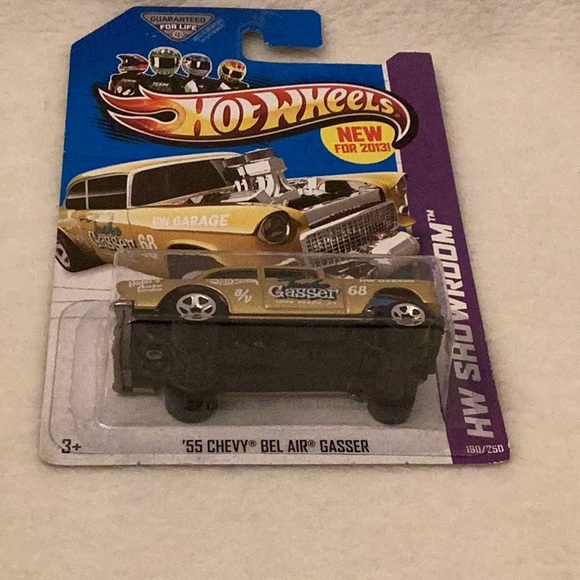 Hot Wheels ~ '55 Chevy Bel Air Gasser ~ HW Showroom ~ Set of 2 Black Gold - Picture 9 of 15